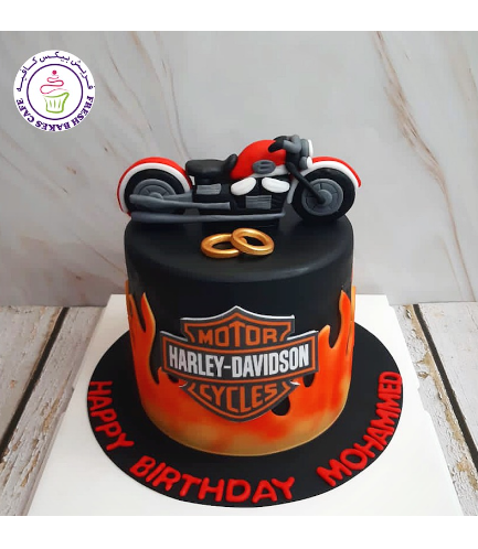 Motorcycle Themed Cake - 3D Cake Topper - Harley Davidson 03