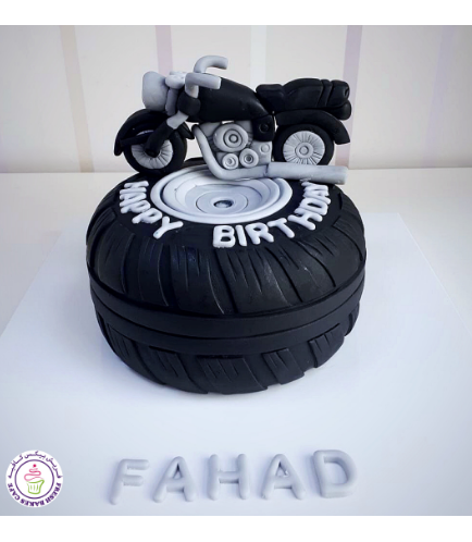 Motorcycle Themed Cake - 3D Cake Topper - 1 Tier 04