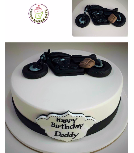Motorcycle Themed Cake - 2D Cake Topper 02