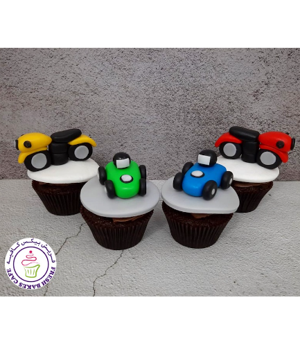 Motorcycles & Race Cars Themed Cupcakes