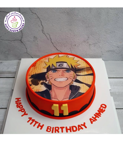 Naruto Themed Cake - Naruto - Face - Printed Picture - Top 01