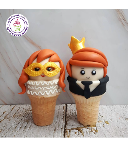 New Year's Eve Themed Cone Cake Pops - Couple 03