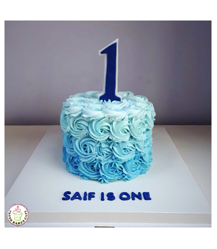 Number Themed Cake - 3D Cake Topper - Cream Rose