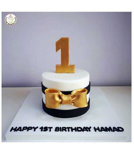 Number Themed Cake - 3D Cake Topper - Bow Tie - 1 Tier 01