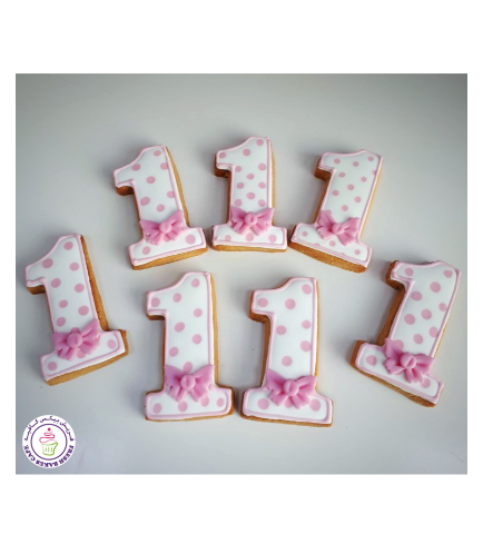 Birthday Numbers Themed Cookies - Bow Tie