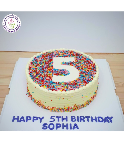 Cake with Sprinkles - Number - 2D Cake Topper 01