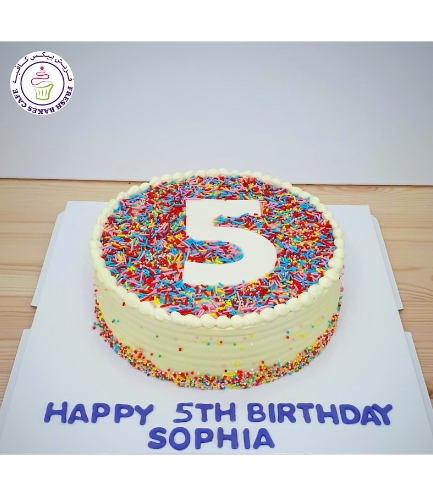 Number Themed Cake - 2D Cake Topper - Sprinkles 01