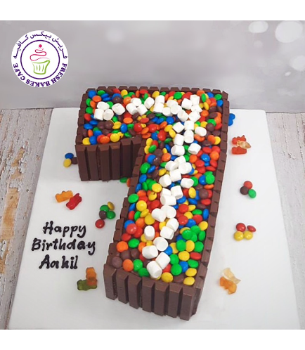 Number Themed Cake - 3D Cake - Chocolate & Candies Toppings