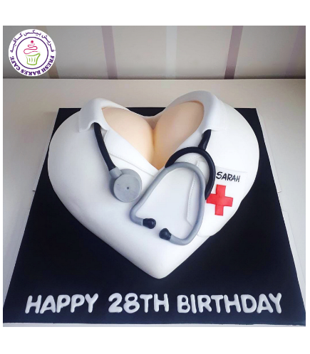Nurse Themed Cake - Heart Cake