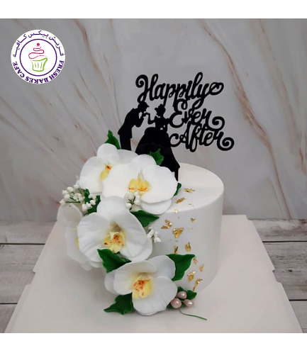 Cake - Orchids - White Cake 02