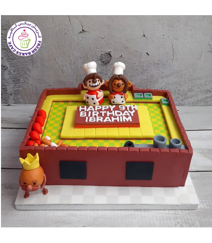 Overcooked Themed Cake
