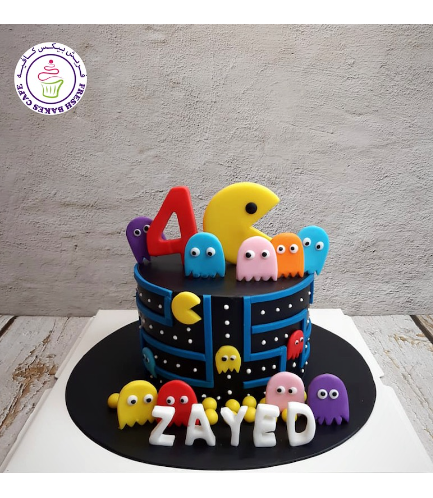 Pac-Man Themed Cake - 2D Cake Toppers