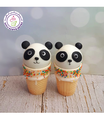 Panda Themed Cone Cake Pops 01