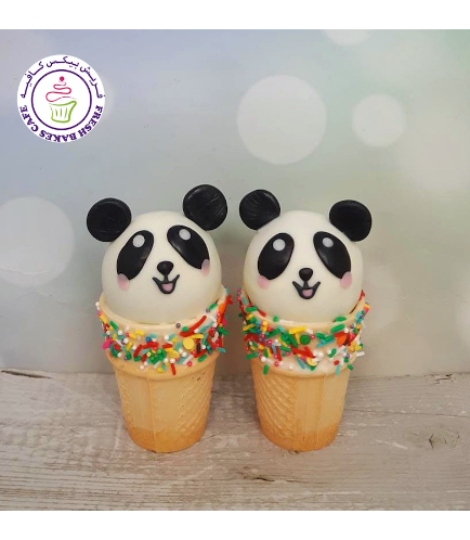 Panda Themed Cone Cake Pops 02