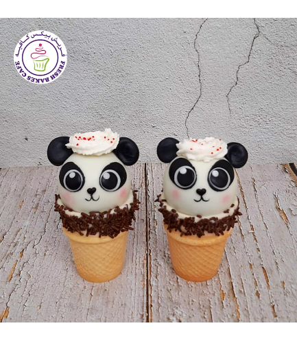 Panda Themed Cone Cake Pops 04
