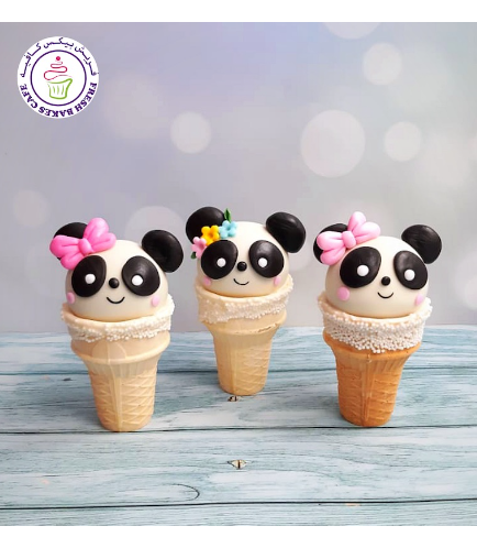 Panda Themed Cone Cake Pops 06