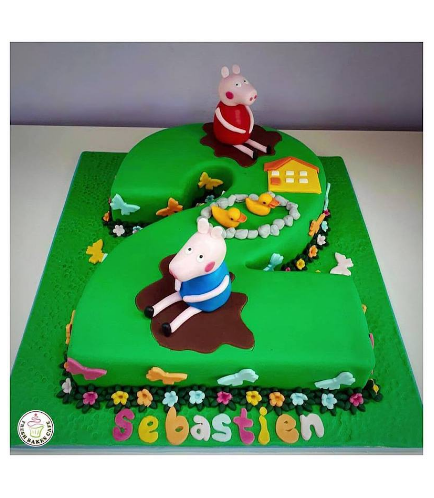Number Themed Cake - 3D Cake - Peppa Pig - #2