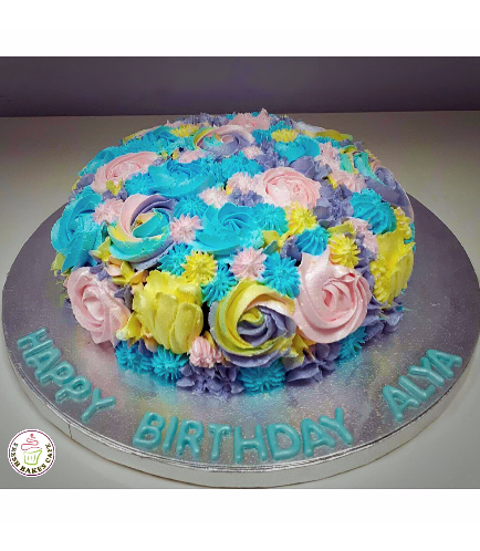 Cake - Colors - Multicolors - Flower Piping