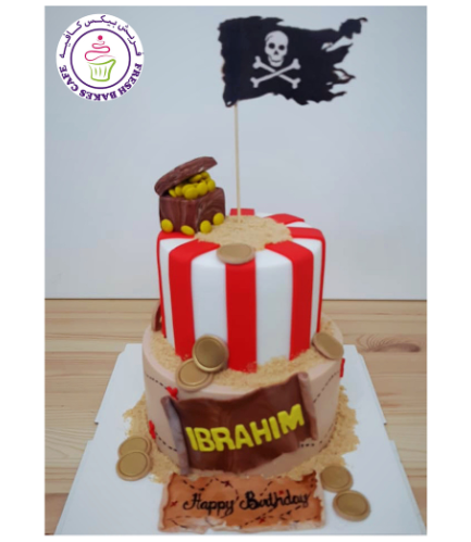 Pirates Themed Cake - Map - 2 Tier
