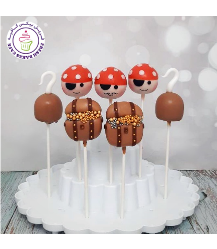 Pirates Themed Cake Pops - Pirates Heads, Treasure Chests, & Hooks