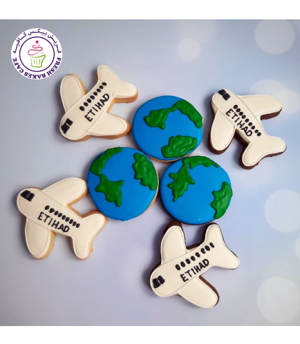 Pilot Themed Cookies - Planes & Earth Globe