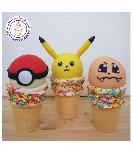 Pokemon Themed Cone Cake Pops 01