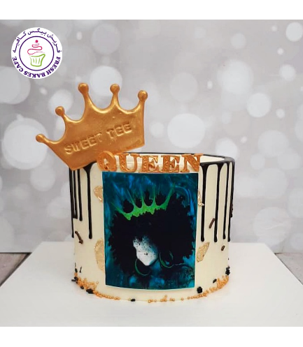 Popping Queen Black Themed Cake