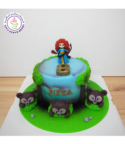 Princess Merida Themed Cake - Toy & 3D Cake Toppers