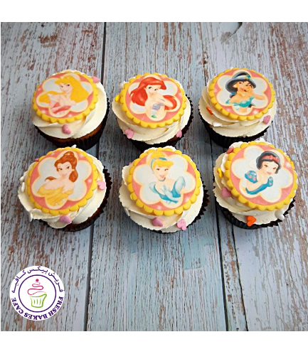 Princesses Themed Cupcakes - Printed Pictures 04