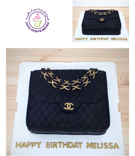 Purse Themed Cake - 3D Cake - Chanel - Black 02
