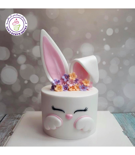 Cake - Rabbit - 2D Cake - Fondant - Girl - Flowers 03