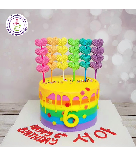 Cake - Rainbow - Themed Cake - Cream Cake - Hearts