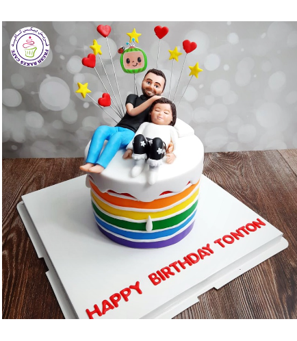 Cake - Rainbow - Themed Cake - Fondant - 3D Characters & CoComelon