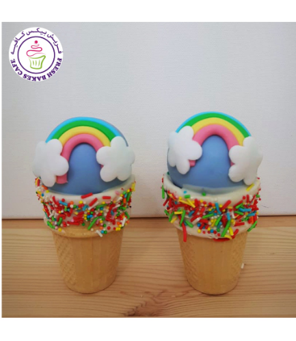 Rainbow Themed Cone Cake Pops