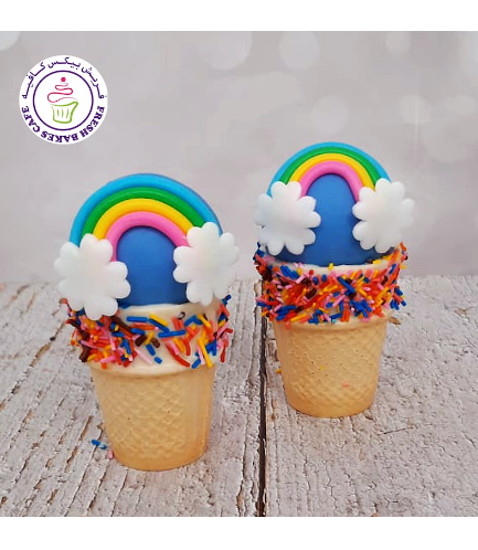Cone Cake Pops - Rainbow