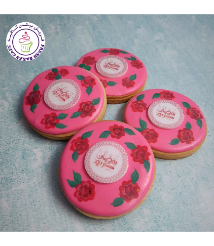 Ramadan Themed Cookies - Painted Roses - Pink