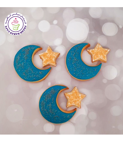 Ramadan Themed Cookies - Crescents & Stars 01