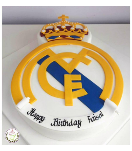 Football Themed Cake - Real Madrid - Logo - Fondant Topper