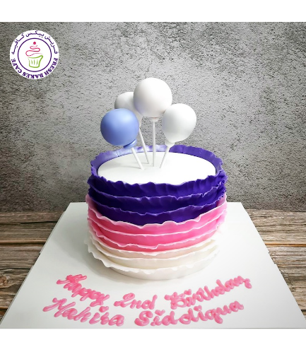 Balloon Themed Cake - 3D Cake Toppers - Ruffle Cake 02