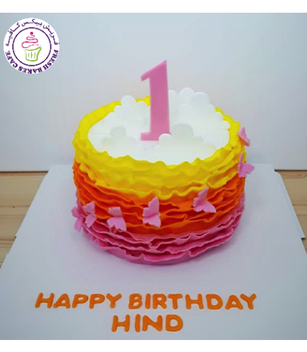 Butterfly Themed Cake - Butterfly Cut Outs - 1 Tier 02