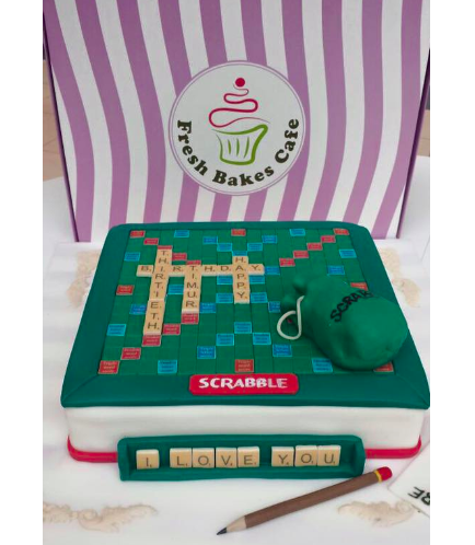 Scrabble Board Themed Cake