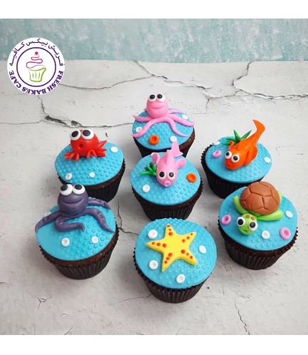 Sea Creatures Themed Cupcakes 01