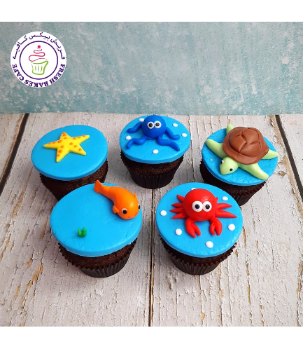 Sea Creatures Themed Cupcakes 02