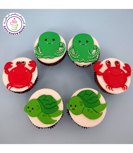 Sea Creatures Themed Cupcakes 05