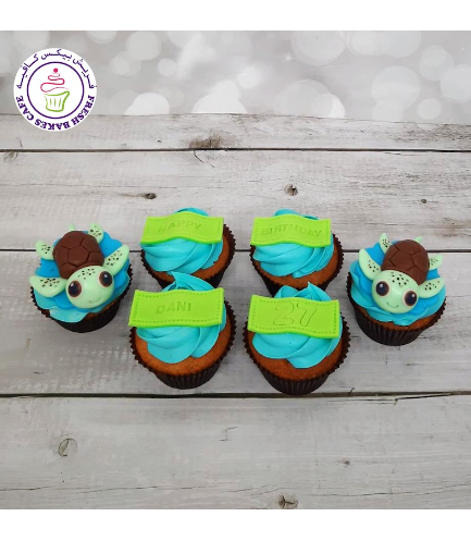 Sea Turtles Themed Cupcakes