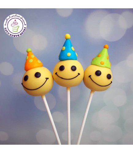 Cake Pops - Party Hats - Smiley
