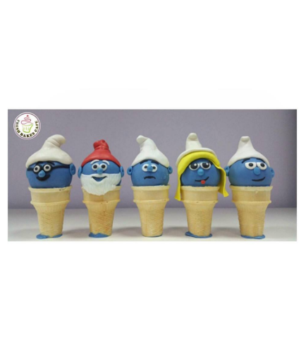 Smurfs Themed Cone Cake Pops
