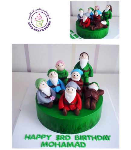Snow White Themed Cake - The Seven Dwarfs - 3D Cake Toppers