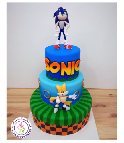Cake - Yellow Flying Faggot Kid & Sonic the Hedgehog - 2D & 3D Cake Toppers - 3 Tier