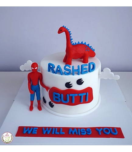 Spider-Man & Dinosaur Themed Cake